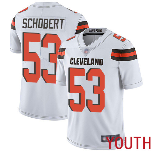 Cleveland Browns Joe Schobert Youth White Limited Jersey #53 NFL Football Road Vapor Untouchable
